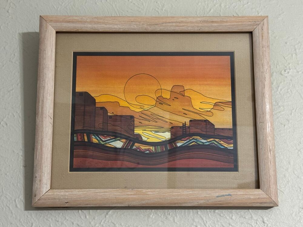 Tuscon Southwest Pueblo Framed Print 1994 Vintage